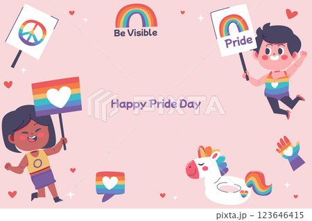Hand drawn pride month lgbt background Hand drawn pride month lgbt background 123646415