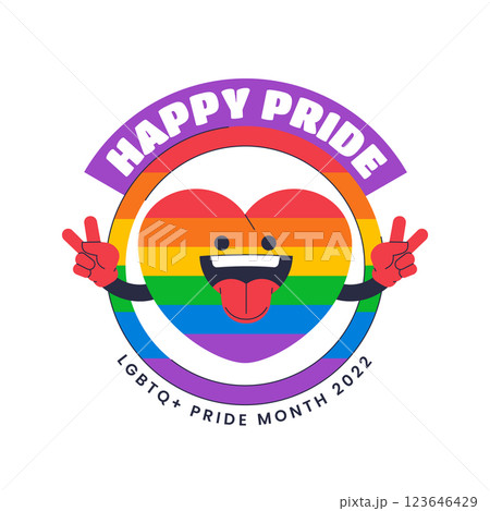 Flat pride month lgbt logo template 123646429