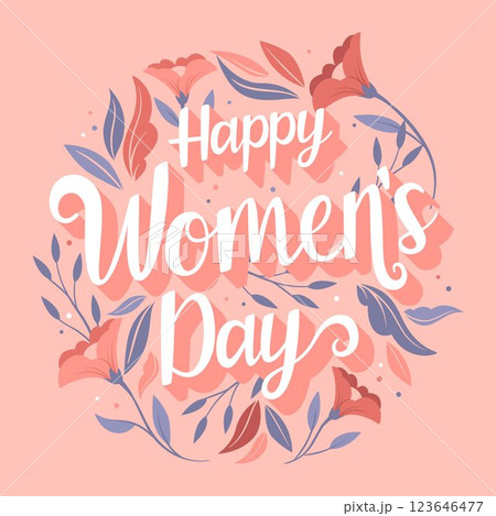Floral women's day lettering Floral women's day lettering 123646477