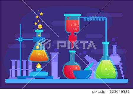 Hand drawn science lab Hand drawn science lab 123646521