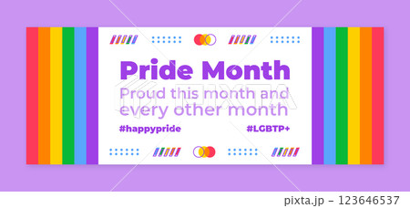 Flat pride month social media cover template 123646537
