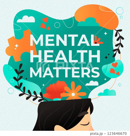 Flat design world mental health day background 123646670