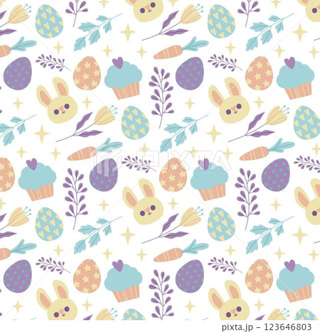 Hand drawn colorful easter pattern Hand drawn colorful easter pattern 123646803