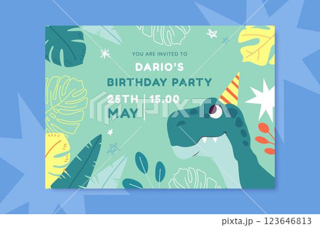 Cartoon dinosaur birthday invitation Cartoon dinosaur birthday invitation 123646813