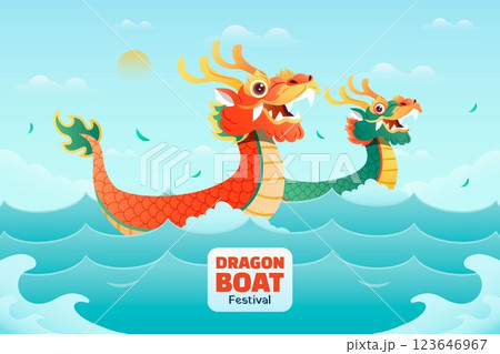 Gradient background for chinese dragon boat festival celebration 123646967