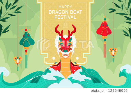 Flat background for chinese dragon boat festival celebration Flat background for chinese dragon boat festival celebration 123646993