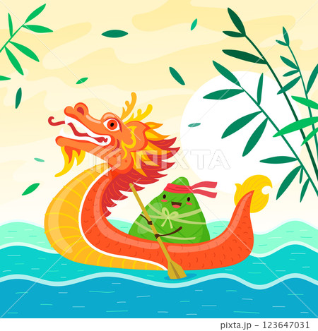 Flat illustration for chinese dragon boat festival celebration 123647031