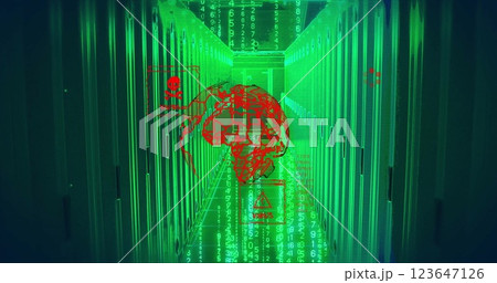 Image of globe and data processing over computer servers Image of globe and data processing over computer servers 123647126