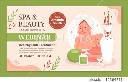 Spa treatment  webinar template 123647314