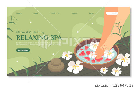 Spa treatment landing page template Spa treatment landing page template 123647315