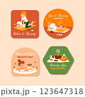 Hand drawn spa treatment labels 123647318