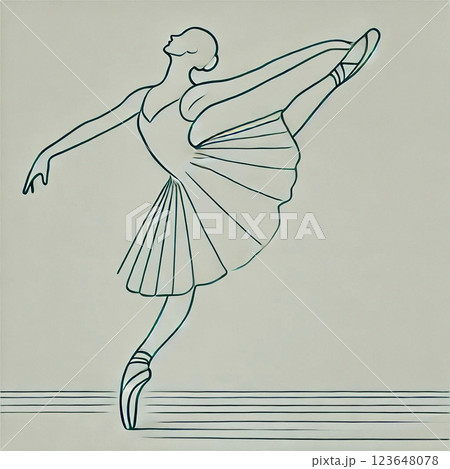 バレエを踊る女性　スケッチ風　ラフ画　Generative AI 123648078