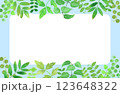 水彩風の葉っぱのフレーム 123648322