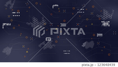 Image of financial data processing over dark background 123648439