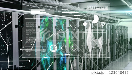 Image of digital data processing over computer servers 123648455