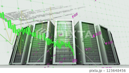Image of digital data processing over computer servers 123648456