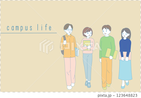 男女大學生享受校園生活 男女大學生享受校園生活 123648823