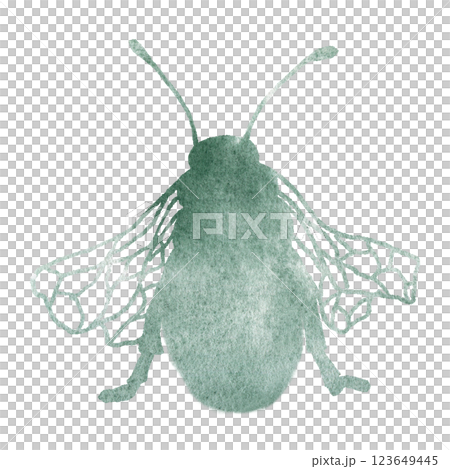 A watercolor bee in a green paint gradient. Abstract silhouette of a bee with wings for making postcards, prints, emblems, tattoos A watercolor bee in a green paint gradient. Abstract silhouette of a bee with wings for making postcards, prints, emblems, tattoos 123649445