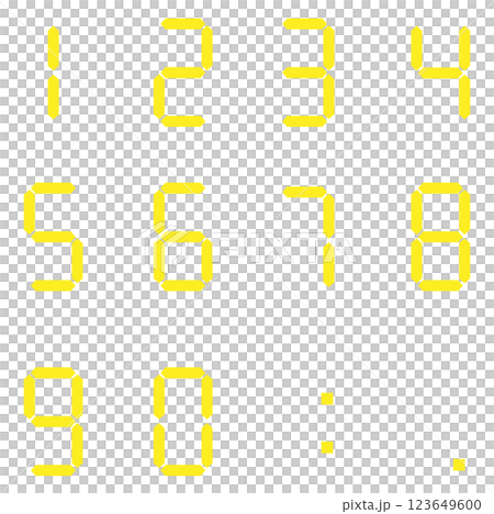 7-segment digital numbers 123649600