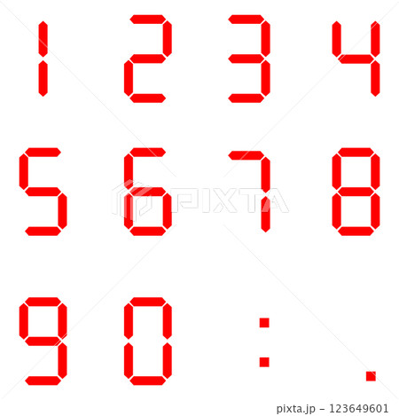 7セグ　デジタル数字 123649601
