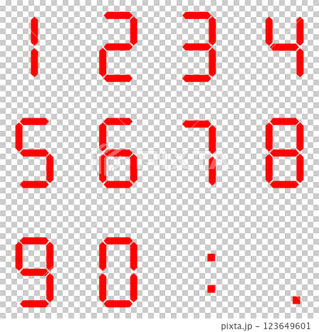 7セグ　デジタル数字 123649601