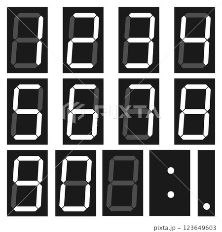 7セグ デジタル数字 7セグ デジタル数字 123649603
