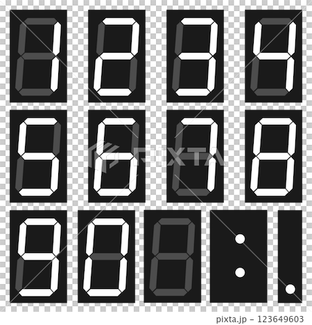 7セグ デジタル数字 7セグ デジタル数字 123649603