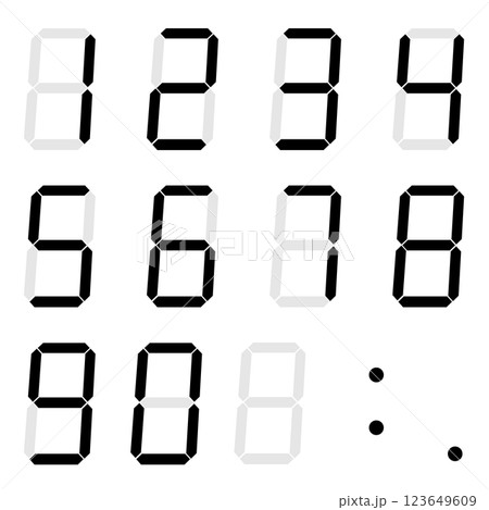 7セグ デジタル数字 7セグ デジタル数字 123649609