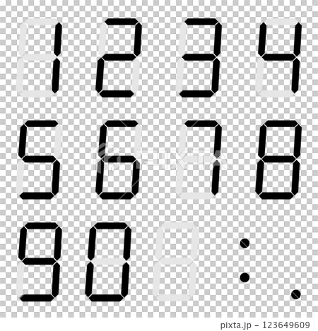 7セグ デジタル数字 7セグ デジタル数字 123649609