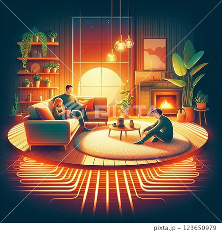 床暖房 温まる 床暖房 温まる 123650979