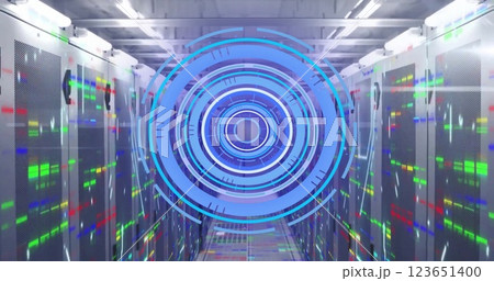 Image of scope and data processing over computer servers Image of scope and data processing over computer servers 123651400