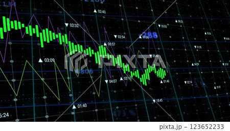 Image of digital data processing over grid 123652233