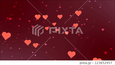Image of red hearts on red background 123652457