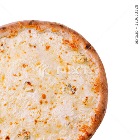 Freshly baked cheese pizza ready for serving at a restaurant Freshly baked cheese pizza ready for serving at a restaurant 123653328