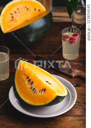 Slices of Yellow Watermelon Slices of Yellow Watermelon 123654245