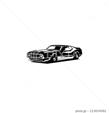 Mustang car logo isolated on white background side view. Best for badges, emblems, icons. Vector illustration available in eps 10. 123654992