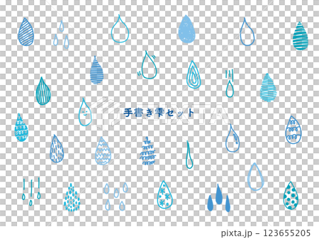Handwritten Droplet Set Light Blue 123655205