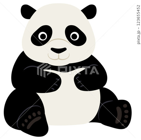 にっこりしたパンダのイラスト 123655452