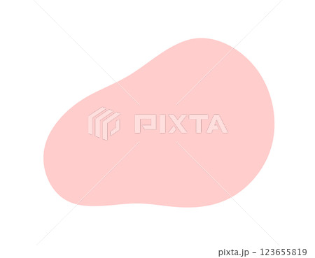 シンプルでおしゃれなピンク色の抽象的な形 - 液体シェイプの背景や装飾の素材 - Blob 123655819