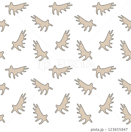Vector seamless pattern of moose horns Vector seamless pattern of moose horns 123655847