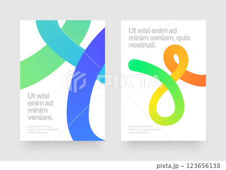 Template with colorful gradient squiggles shapes. 123656138