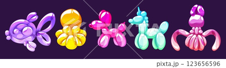 Balloon animal shapes vector set 123656596