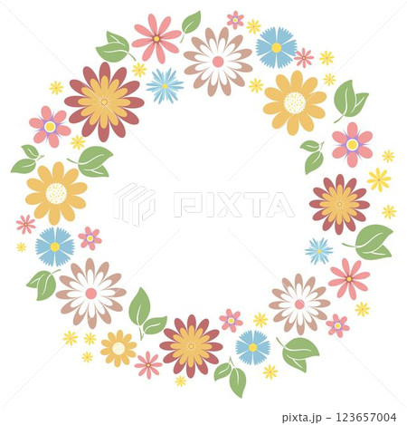 Round floral wreath with copy space Round floral wreath with copy space 123657004