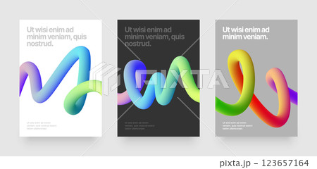 Template with colorful gradient squiggles shapes. 123657164