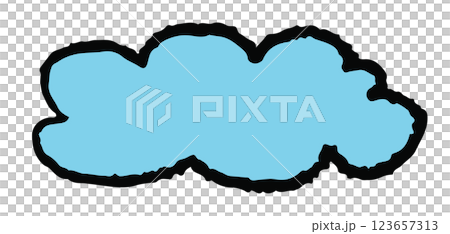 Hand drawn crayon illustration of cloud for day time, summer break, sticker, picnic, park, beach vibe, icon, logo, cute patch, hot season, warm weather, temperature, earth, nature, garden, outdoor 123657313