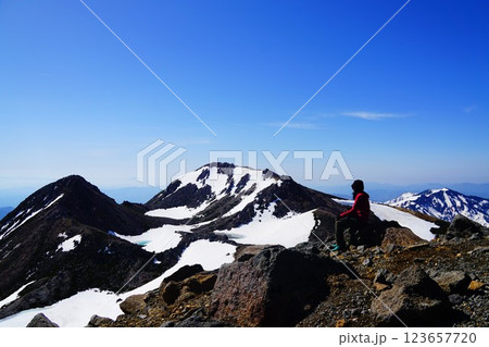 加賀白山　大汝峰からみる剣ヶ峰と御前峰 123657720