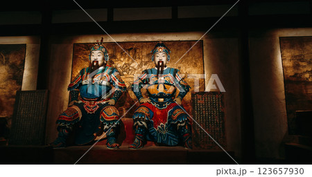 Chengdu, Sichuan, China. Wuhou Memorial Temple. Statues Of Emperors, Statesmen, Generals And Political Figures Of Ancient China. Wuhou Memorial Temple. End Of Eastern Han Dynasty. Museum Of Three 123657930