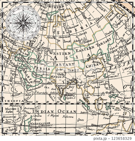 Old map of the eastern hemisphere of planet Earth Old map of the eastern hemisphere of planet Earth 123658329