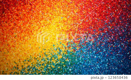 abstract shiny background with rainbow color, spotted and splashed with colors, very intense and dynamic, pop art style illustration 123658436