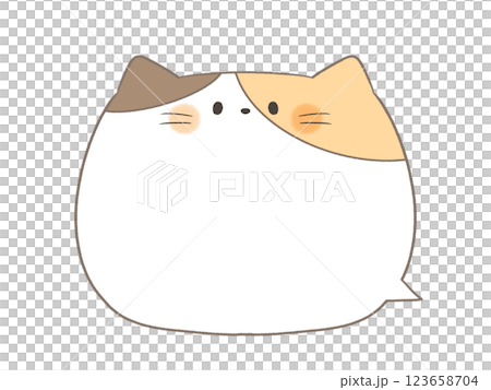 かわいい三毛猫の吹き出し 123658704